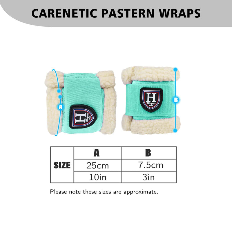 Harrison Howard Essential Premium Horse Pastern Wraps with Berber Fleece Lining Sold in Pairs Mint - PawsPlanet Australia