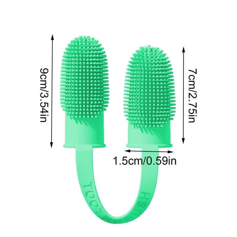 Dog Toothbrush Finger - Reusable Silicone Finger Brush for Dogs, Silicone Finger Brush | The Soft 360 Degree Two Finger Toothbrush for Pets com Cyan Blue 1 pc (pack of 1)