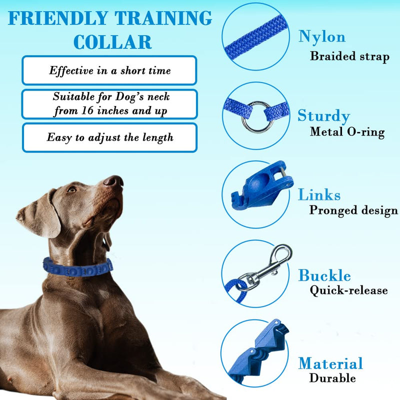 1TO3GO【Upgrade】 Adjustable Dog Training Collar with 4 Extra Links for Medium, Large and X-Large Dogs (Welded-Ring) Blue - PawsPlanet Australia