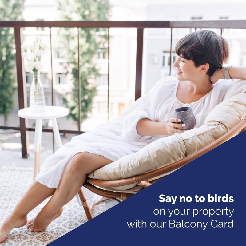 Bird-X Balcony Gard, Ultrasonic Bird Preventer, Outdoor Bird Decoy with Motion-Sensor, Easy to Install, Covers up to 900 sq. ft., 15 to 25 kHz Frequency, 6.75" x 5.5" x 3.5" Each - PawsPlanet Australia