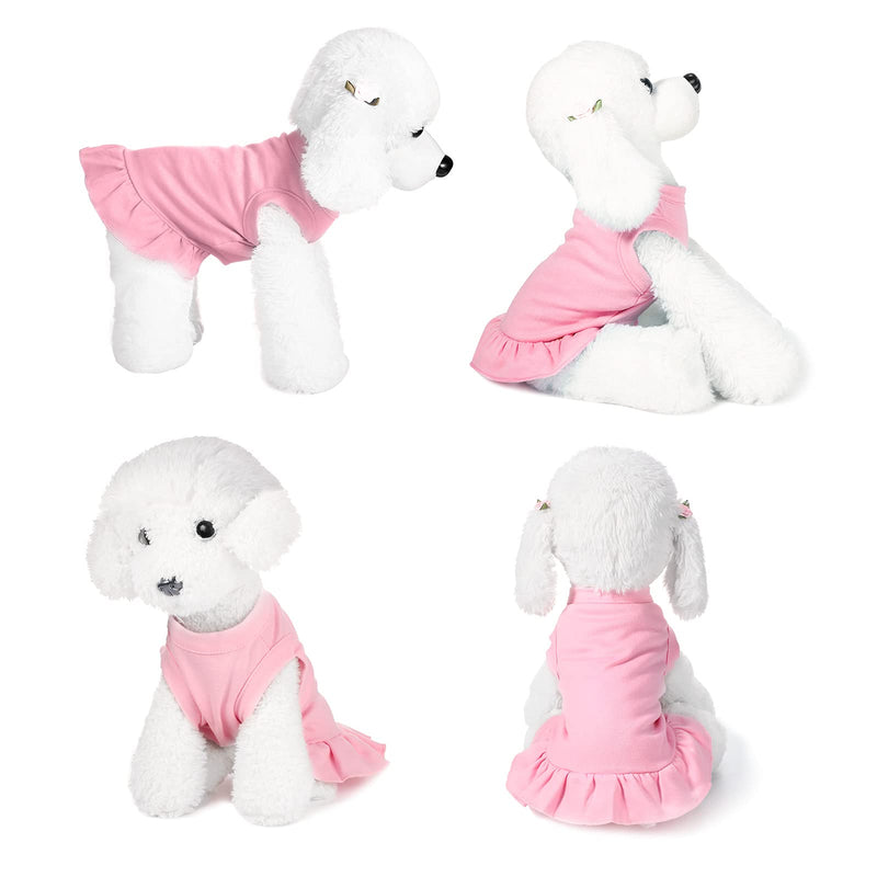 6 Pieces Dog Dresses Shirt Skirt Sleeveless Dress Breathable Pet Shirts with Ruffles Puppy Sundress Outfits for Dogs and Cats (M Size) M Size - PawsPlanet Australia