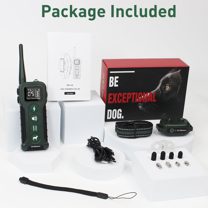 Dog Training Shock Collar with Remote 3300ft Range - Waterproof Shock Collar for 10-110lbs Dogs, Rechargeable E Collar for Dogs Training, Safety Shock Collar(0-16) - PawsPlanet Australia