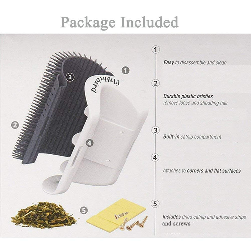 3.0 Softer Cat Self Groomer with Catnip, Dog Cat Corner Groomer,Wall Corner Scratcher Comb,Grooming Massage Brush, Perfect Scratch Massager Tool for Long & Short Fur Kitten/Puppy (1 Pack) 3.0 Softer Grey (1 Pack)