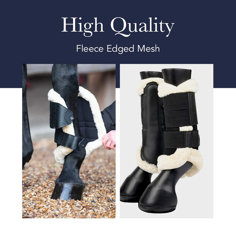 LeMieux Carbon Mesh Wrap Support Horse Boots - Protective Gear and Training Equipment - Equine Boots, Wraps & Accessories Medium Black Natural - PawsPlanet Australia