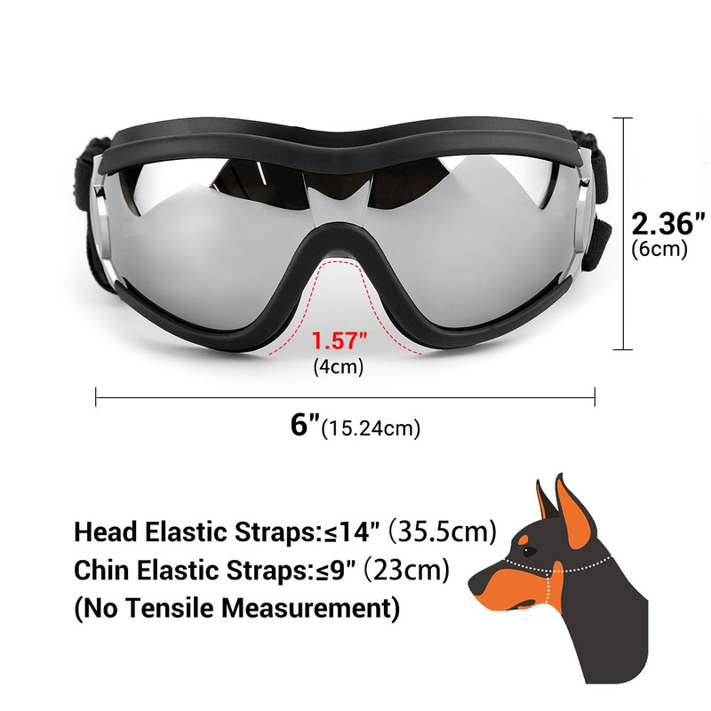 Dog Goggles and Helmet Set - Anti-dust UV Protection Sunglasses, Durable Motorcycle Helmet With Ear Hole, Adjustable Pet Glasses for Medium to Large Dogs - Black - PawsPlanet Australia