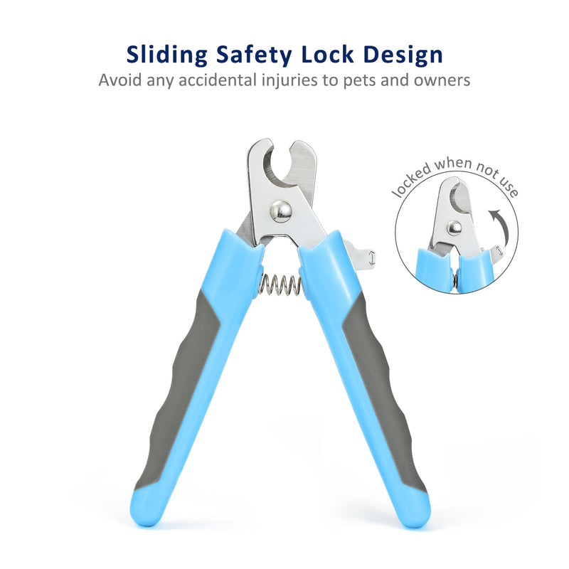 WePet Pet Nail Clippers U07.3, Professional Claw Trimmer, Scissor for Cats, Dogs, Puppies, Kittens, Hamsters, Rabbits and Small Animals, Sharp, Safe, M, Grey/Blue #03 Grey/Blue - PawsPlanet Australia