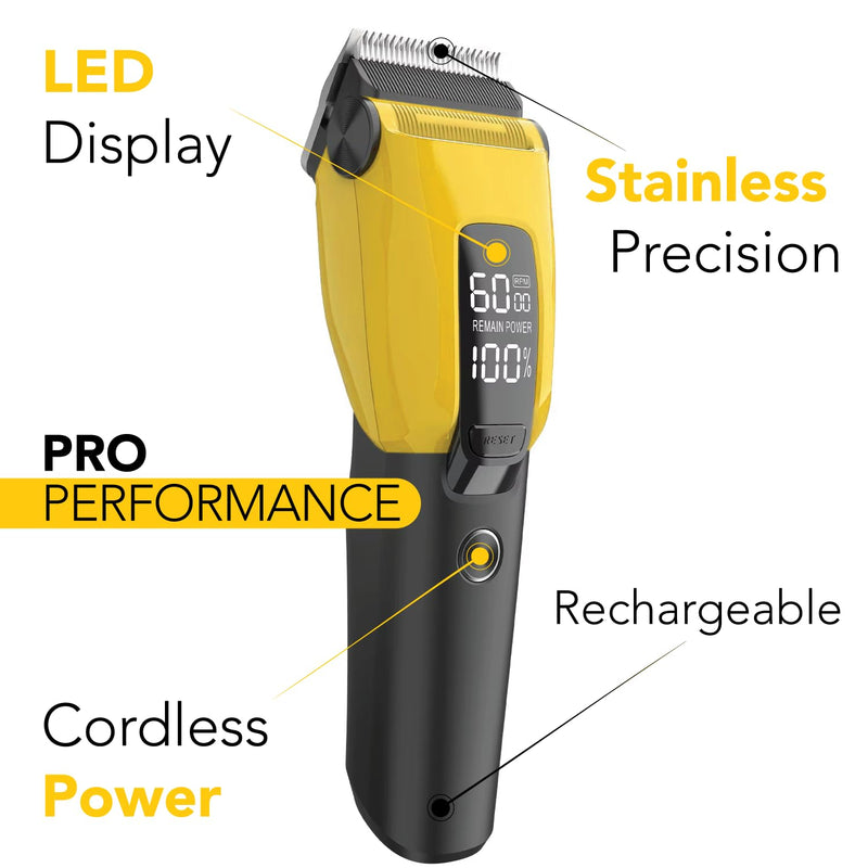 HamInWay Cordless Dog Clippers – Quiet Rechargeable Pet Grooming Clippers for Dogs & Cats – Low Noise Hair Trimmer with Stainless Steel Blade – USB Charging – Professional at-Home Grooming