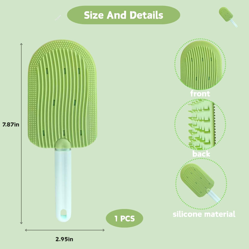 2in1Pet Hair Removal Tool, Cat Grooming Comb,Massage Comb,Fur Removal Tool for Couch,Carpets, Cat Bed,Reusable and Washable, Gently Groom Dogs and Cats, Pet Brush (Green) Green