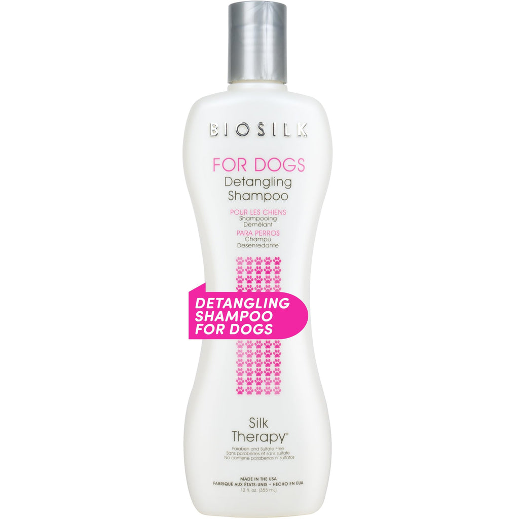 BioSilk for Dogs Silk Therapy Moisturizing Dog Detangling Shampoo - Dog Matted Hair Detangler Cleans, Moisturizes, and Detangles - Dematting Shampoo for Dogs, Grooming Supplies, 12 Fl Oz 12 Fl Oz (Pack of 1)