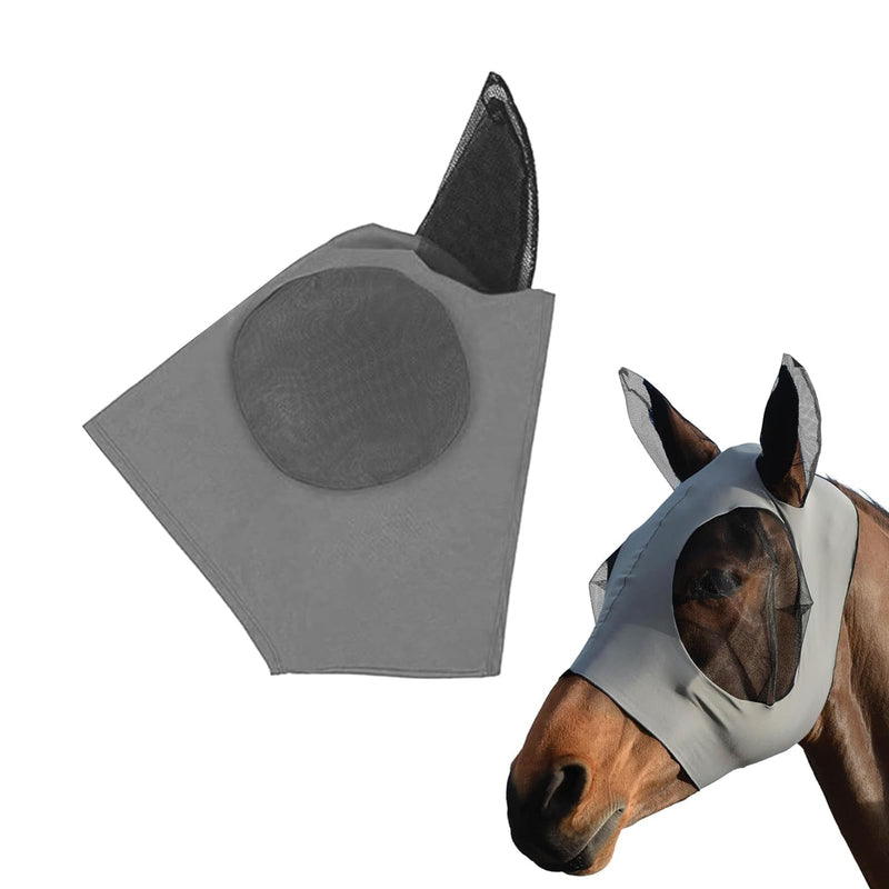 Horse Fly Mask, Fly Masks for Horses with Forelock Opening, Breathable and Comfortable Fly Mask, Durable and Lightweight for Outdoor Riding and Stable Use, (Gray)