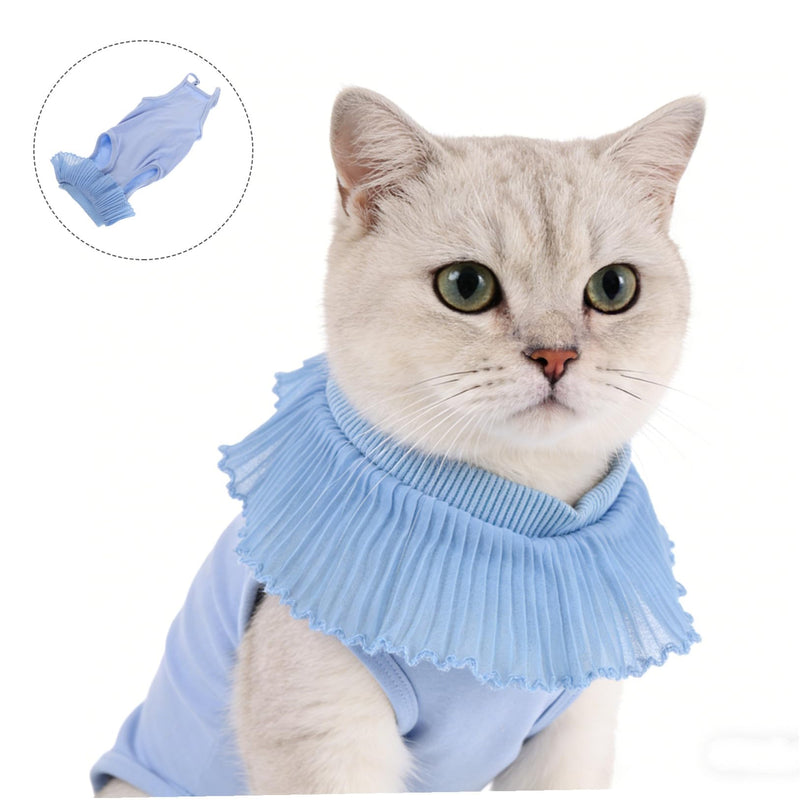 Gadpiparty Lightweight and Breathable Recovery Suit for Cats Made of Modal Fabric Surgical Onesie for Female Cats and Kittens after Surgery Size Light Blue