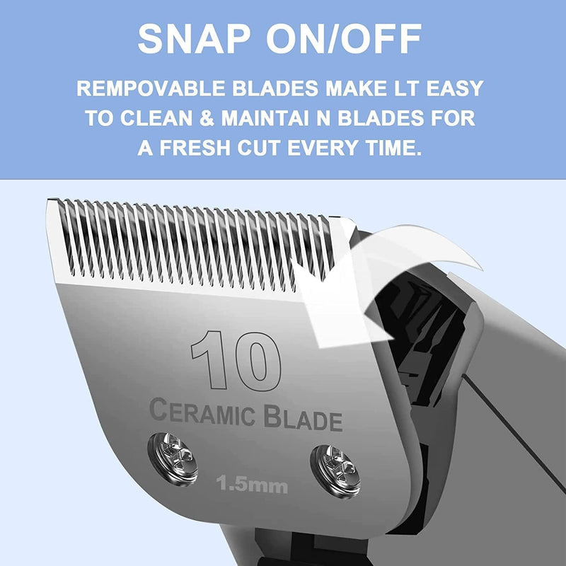Dog Grooming Replacement Blades Compatible with Andis, Oster, and Wahl Clippers (10) 10