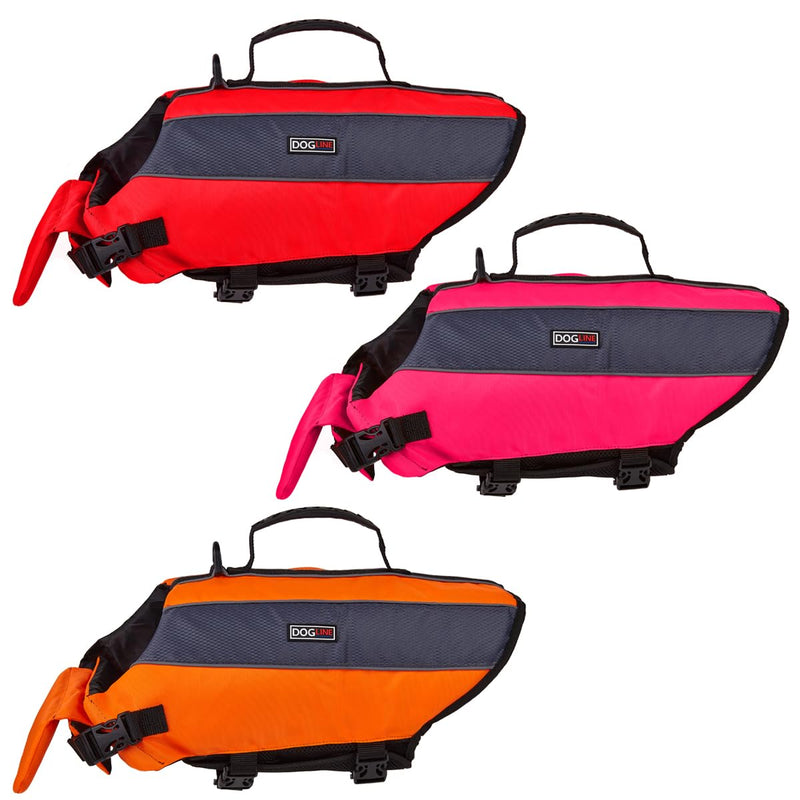Dogline Dog Life Jacket – Dog Life Vest for Swimming and Boating in Hi-Viz Colors with Reflective Strips Mesh Underbelly for Draining and Drying and Top Carry Handle 15 to 18" Girth Red Girth 15 to 18" - PawsPlanet Australia