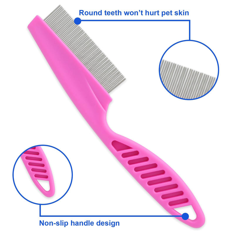 Pets Grooming Comb Kit for Small Dogs Puppies for Tear Stain Remover, 2-in-1 with Round Teeth to Remove Knots Crust Mucus by - PawsPlanet Australia
