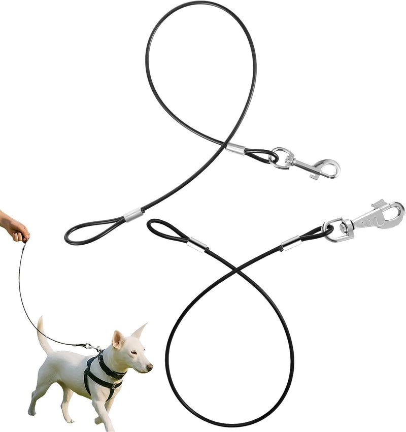 26FT Chew Proof Retractable Dog Leash with 2 Heavy Duty Anti-Chewing Wire Ropes, 360° Tangle-Free Dog Lead with Anti-Slip Handle for Medium/Large Dogs up to 110 lbs Gray - PawsPlanet Australia