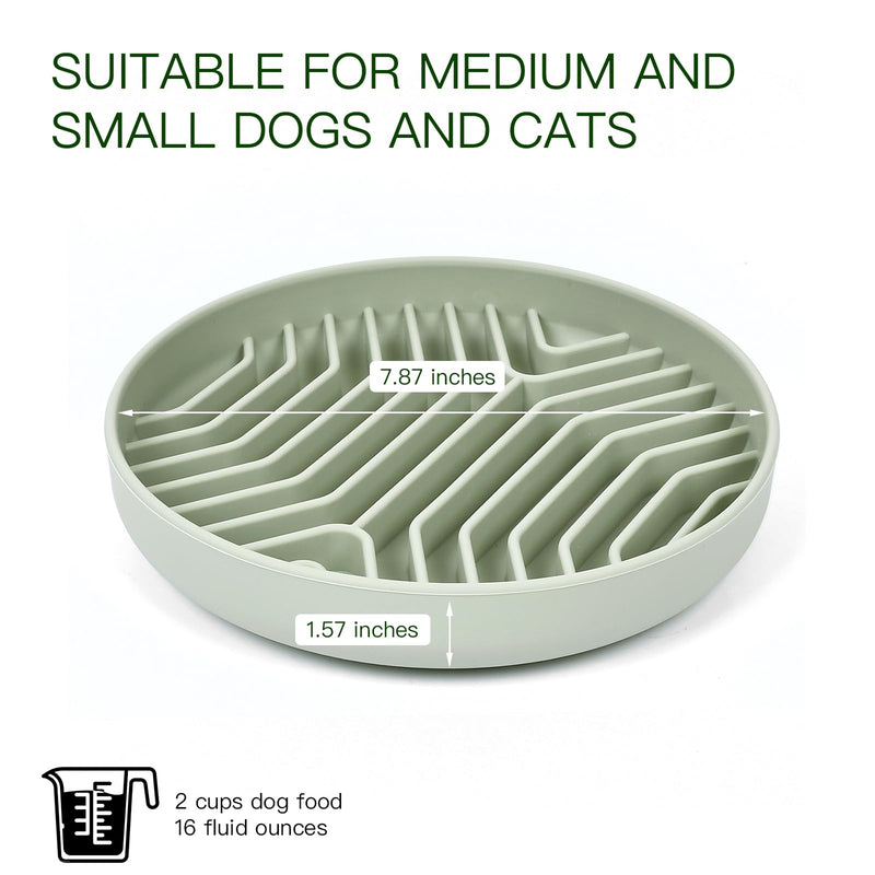 Slow Feeder Dog Bowls, Puzzle Silicone Dog Feeding Bowls with Suction Cups, Anti-Choking, Non-Slip Design, Reduces Boredom, Anxiety, ideal for Medium to Small Dogs & Cats - XAQMHSW Green - PawsPlanet Australia