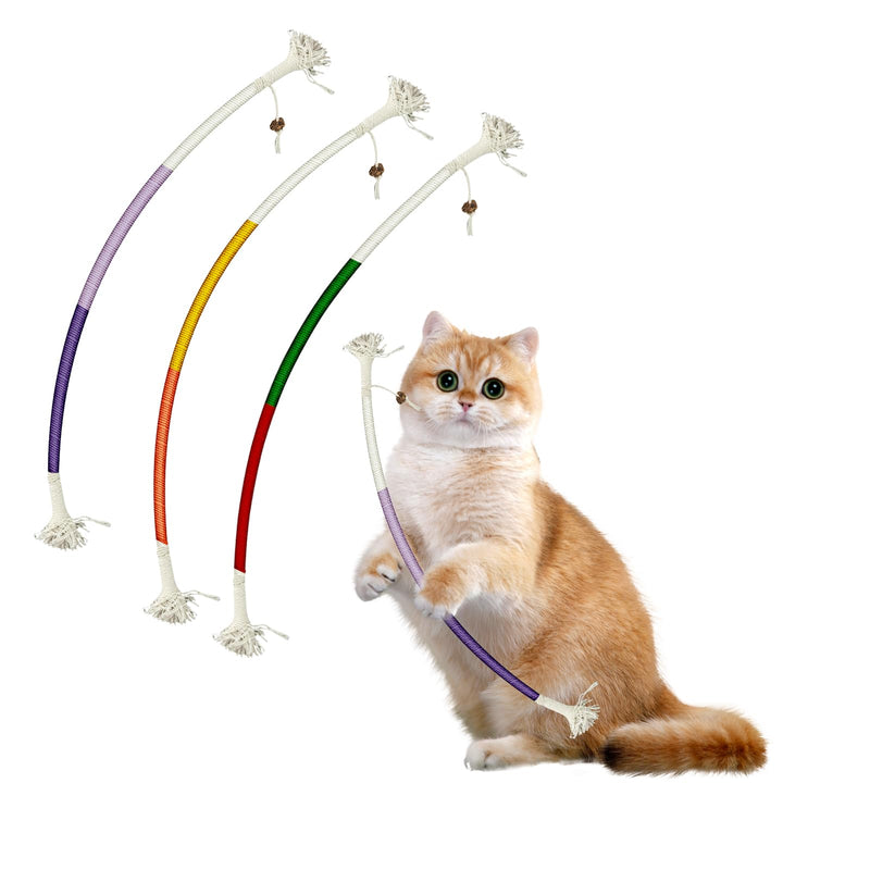 3 Pack Silvervine Sticks for Cats, Cat Toy Bite Rope, Catnip Cat Chew Stick for Indoor Cats Toys Teeth Cleaning, Catnip Toys, Cat Toys with Catnip, Interactive Cat Nip Cat Toys for Cats, Colorful - PawsPlanet Australia