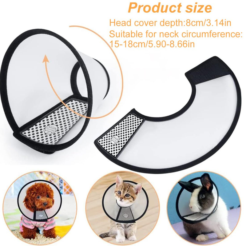 1 Pet Collar Plastic Elizabethan Plastic Elizabethan Collar Soft Cat Protective Collar Lightweight Elizabethan Collar for Kittens Puppies XS (15-18 cm)