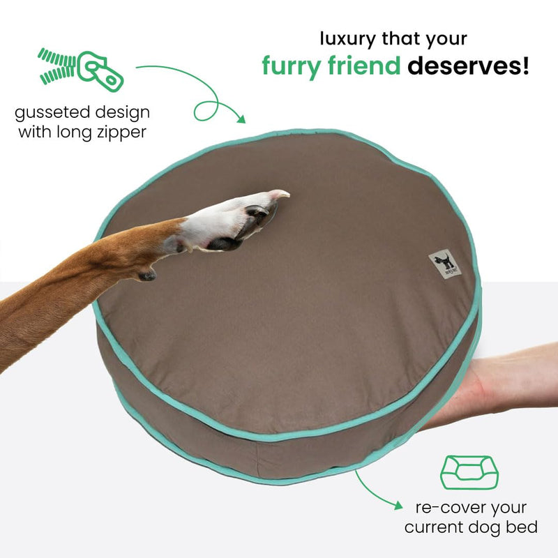 Molly Mutt Petite Dog Duvet Cover - Round - Wild Horses Print - Measures 20’’ x 4’’ - 100% Cotton - Durable - Breathable - Sustainable - Machine Washable Dog Bed Cover - Pre-Shrunk Wild Horse 20" X 4" - PawsPlanet Australia