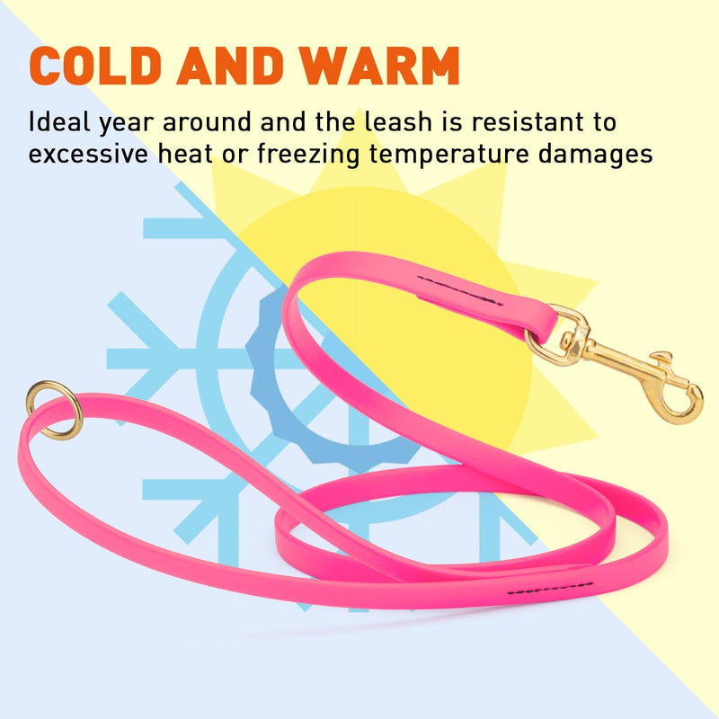 Viper Biothane K9 Working Dog Leash Waterproof Lead for Tracking Training Schutzhund Odor-Proof Long Line with Solid Brass Snap for Puppy Medium and Large Dogs 6ft, Passionfruit Pink W 1/2" - L 6' - PawsPlanet Australia