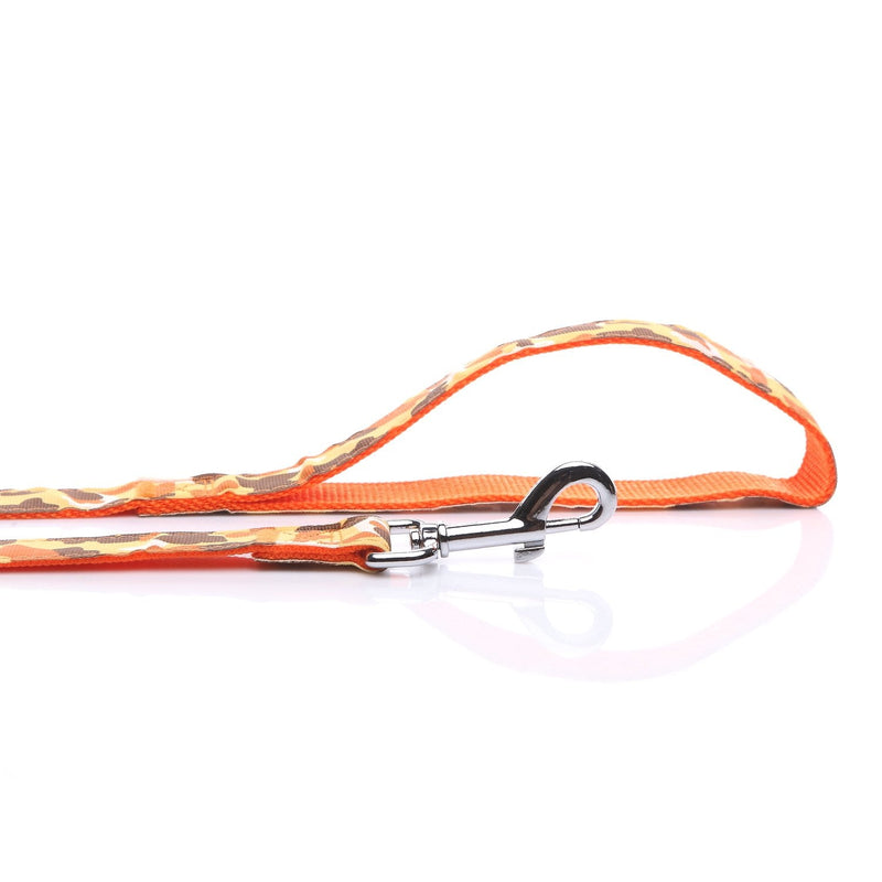Heavy Duty Dog Leash, 4 FT/ 6 FT/ 10 FT Long, 1 Inch Wide, Nylon Camouflage Dog Leash for Small and Medium Dogs Orange - PawsPlanet Australia
