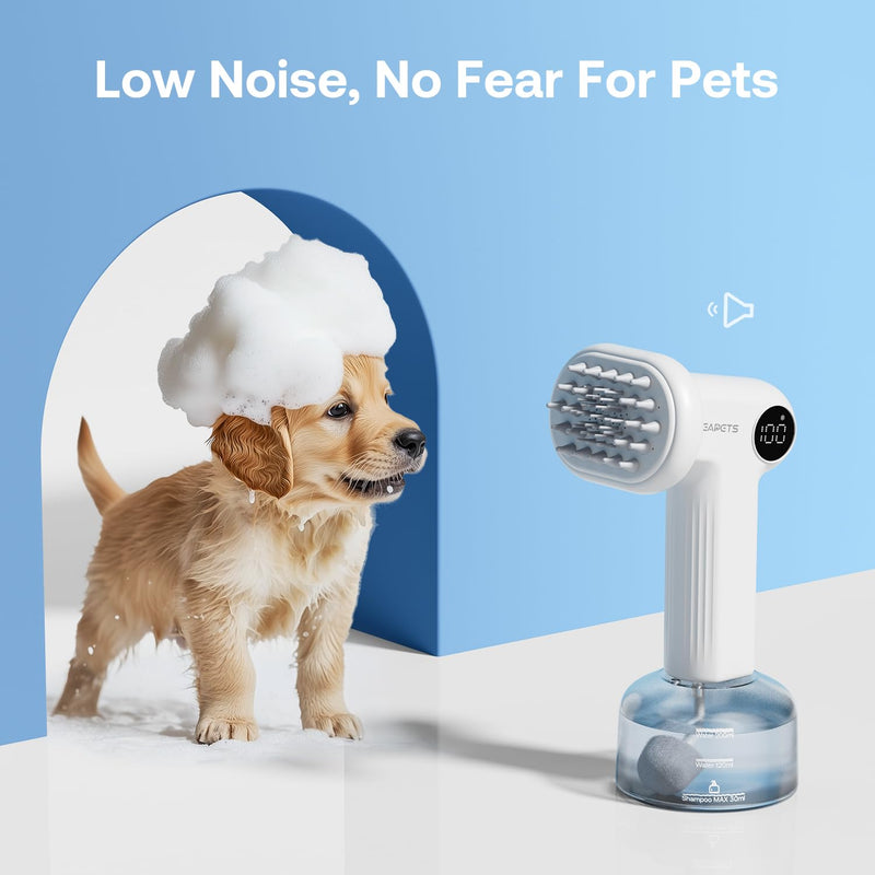 Electric Dog Shampoo Dispenser with Shampoo Brush, Shampoo Foamer for Dogs Bathing, Massaging and Grooming, Two Foaming Modes, Rechargeable Dog Foam Sprayer for Short and Long Haired Pet - PawsPlanet Australia