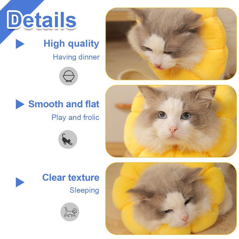 EIHI Cat Collar for Small Dogs After Surgery, Adjustable Collar, Soft Sunflower for Recovery, Collar
