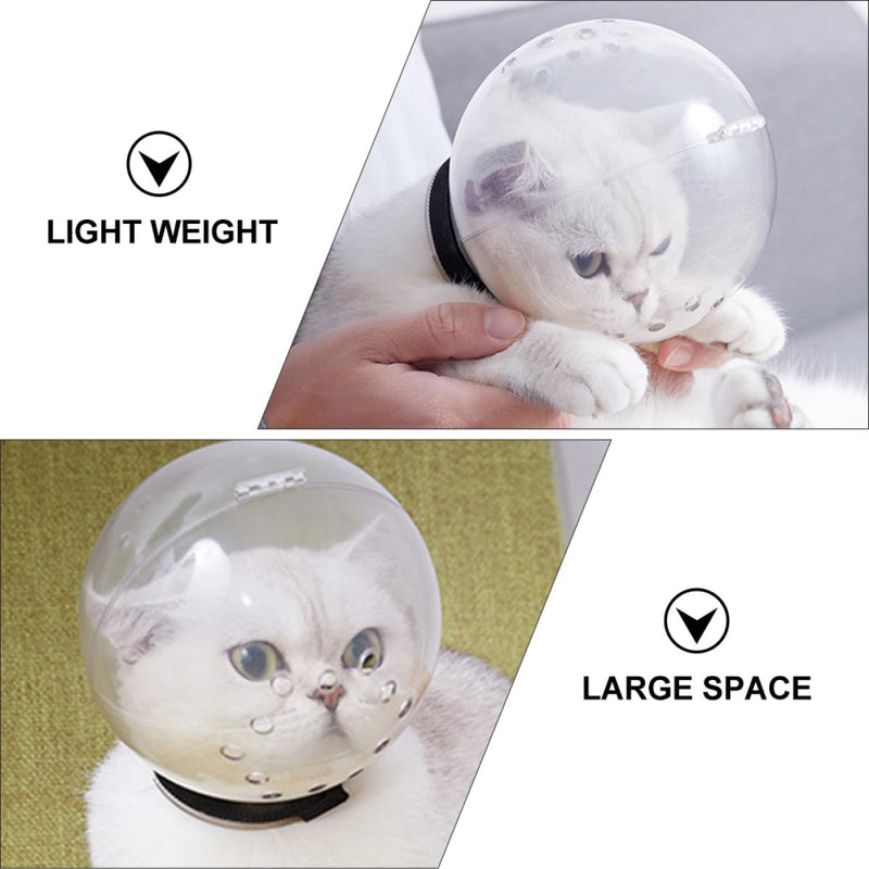ULTECHNOVO Safe cat headgear made of ABS with breathable holes and shockproof design. White headgear for cats in outdoor use with self-adhesive closure.