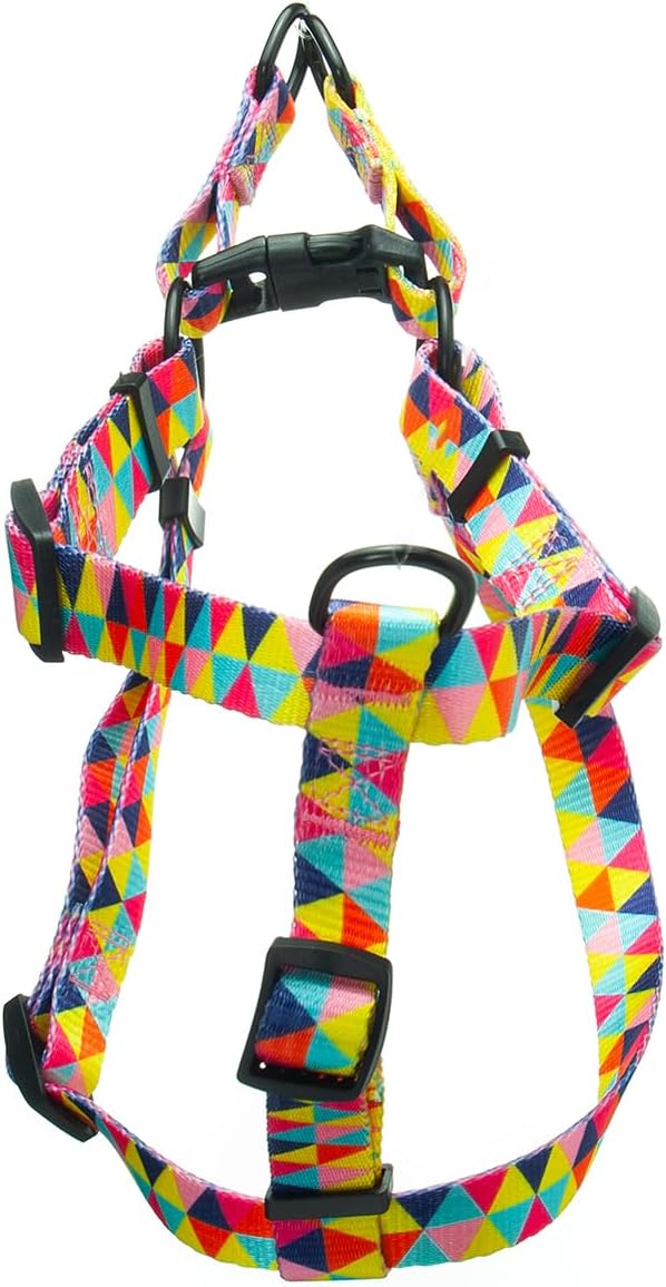 DYAprWu Adjustable Dog Harness Durable Print Harness Step-in Harness for Small Medium and Large Dogs Great for Dog Sports Training Walking Running Pattern-A S (Chest Girth 14.2"-19.7") - PawsPlanet Australia