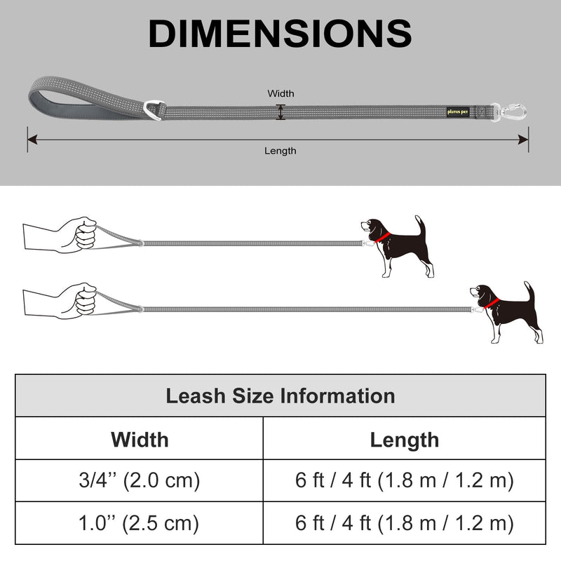 Plutus Pet Heavy Duty Dog Lead with Lockable Aluminum Carabiner, 4/6 Feet Long, Double-Sided Reflective Nylon, Padded Handle, for Puppy, Small, Medium and Large Dogs (Ranger Green, 2.0 x 120cm) Ranger Green