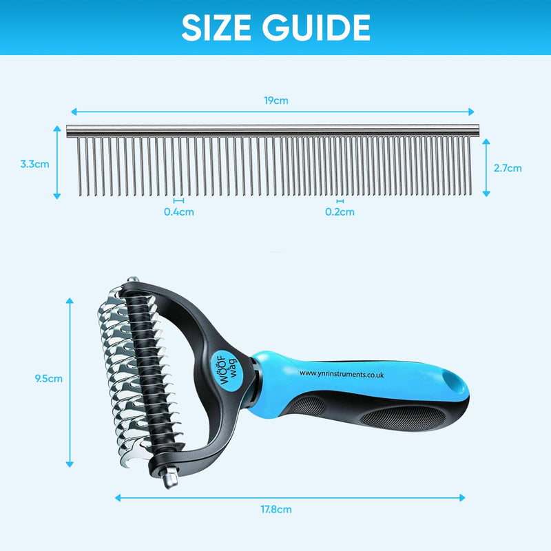 YNR Pet Cat Dog Horses Hair Fur Shedding Trimmer Grooming Dematting Rake Deshedding Comb Brush Tool Kit - PawsPlanet Australia