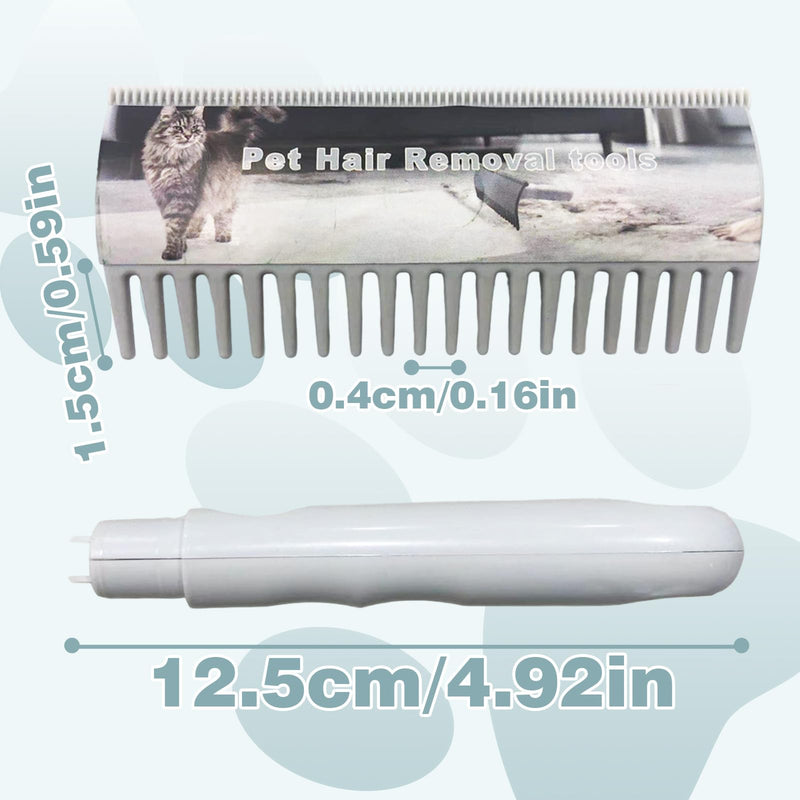 2 in 1 Pet Hair Removal Tool, 2 Sizes Serrated Scraper Edges, Portable Pet Hair Remover, Cat Hair Remover for Furniture, Rug Scraper for Pet Hair, Long Tooth Comb for Dog Grooming - PawsPlanet Australia