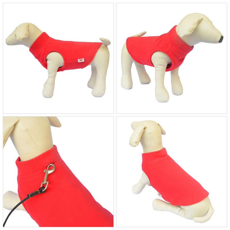 Lovelonglong Dog Winter Vest Warm Breathable Dog Polar Fleece Vest Jacket, Lightweight Winter Coat with Leash Neck Hole for Small Medium Large Dogs XXXL (Large Dog -90lbs) Red - PawsPlanet Australia