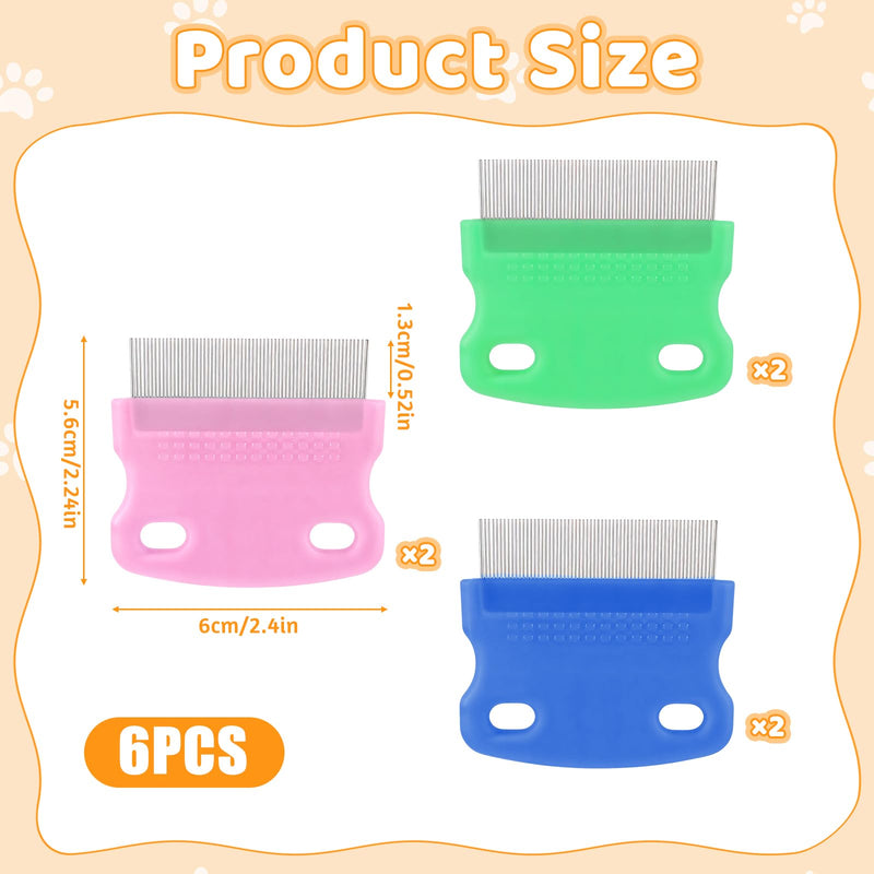 6pcs Flea Comb for Dogs, Professional Dog Eye Comb, Stainless Steel Dog Combs Tear Stains, Precisely Removes Stains, Dirt and Debris from The Eye Area - PawsPlanet Australia