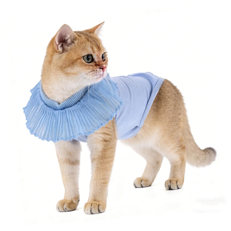 Gadpiparty Lightweight and Breathable Recovery Suit for Cats Made of Modal Fabric Surgical Onesie for Female Cats and Kittens after Surgery Size Light Blue