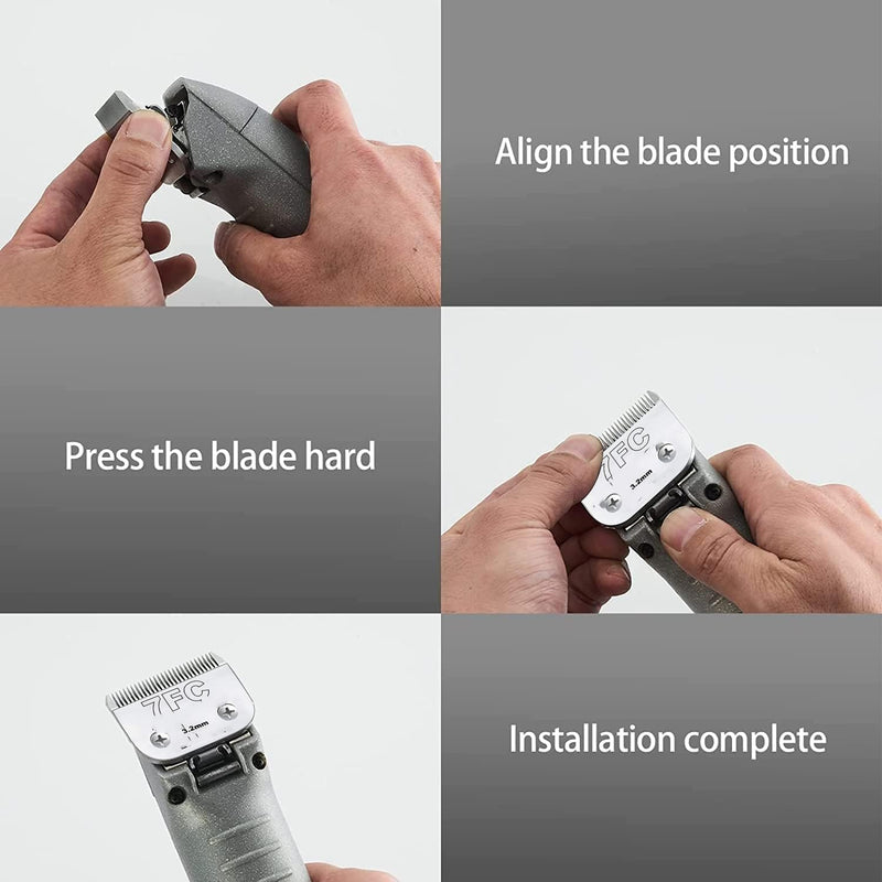 Clipper Blade Dog Grooming Compatible with Andis Clippers Carbon Infused Steel Detachable Ceramic Sharp Edge Also Compatible with Wahl/Oster Dog Clippers (7FC:(1/8")(3.2mm)) 7FC:(1/8")(3.2mm) - PawsPlanet Australia