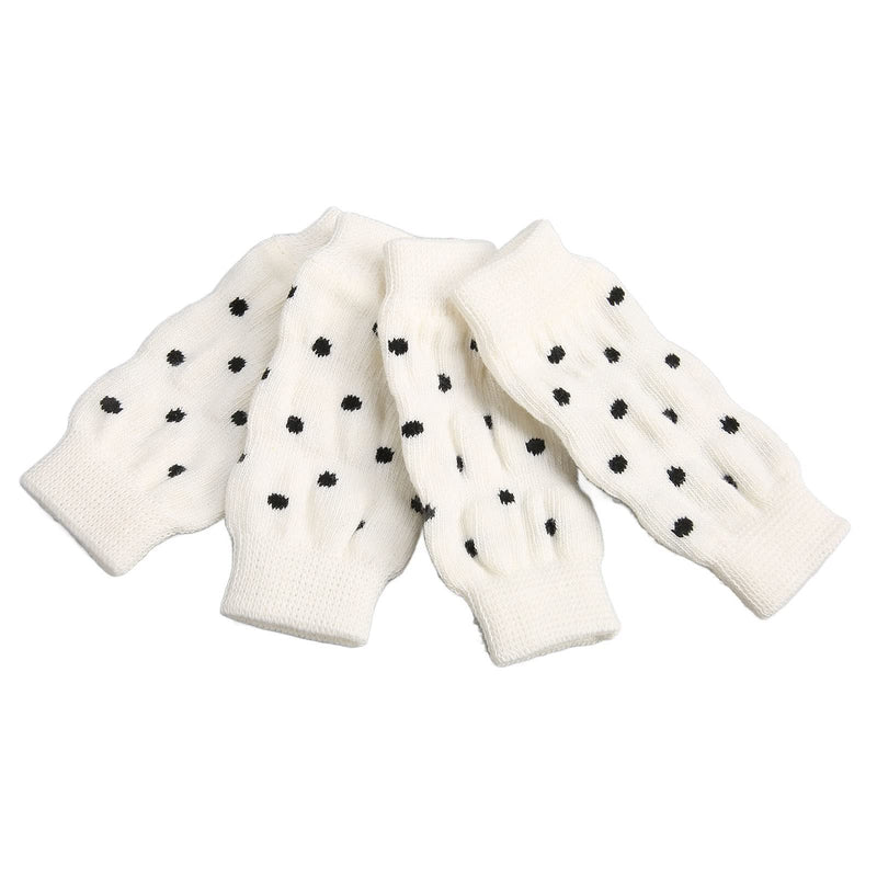 BAOFUYA 4Pcs Dog Leg Warmers, Cute Polka Dot Dog Elbow Protector Knitted Pet Leg Warmers Elastic Pet Leg Hock Protectors for Cold Weather L