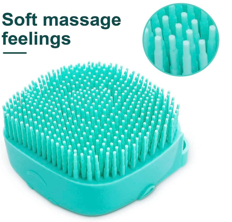 Pet Bath Massage Brush Puppy Dog Cat Grooming Soft soap Dispensing(Pink) Pink