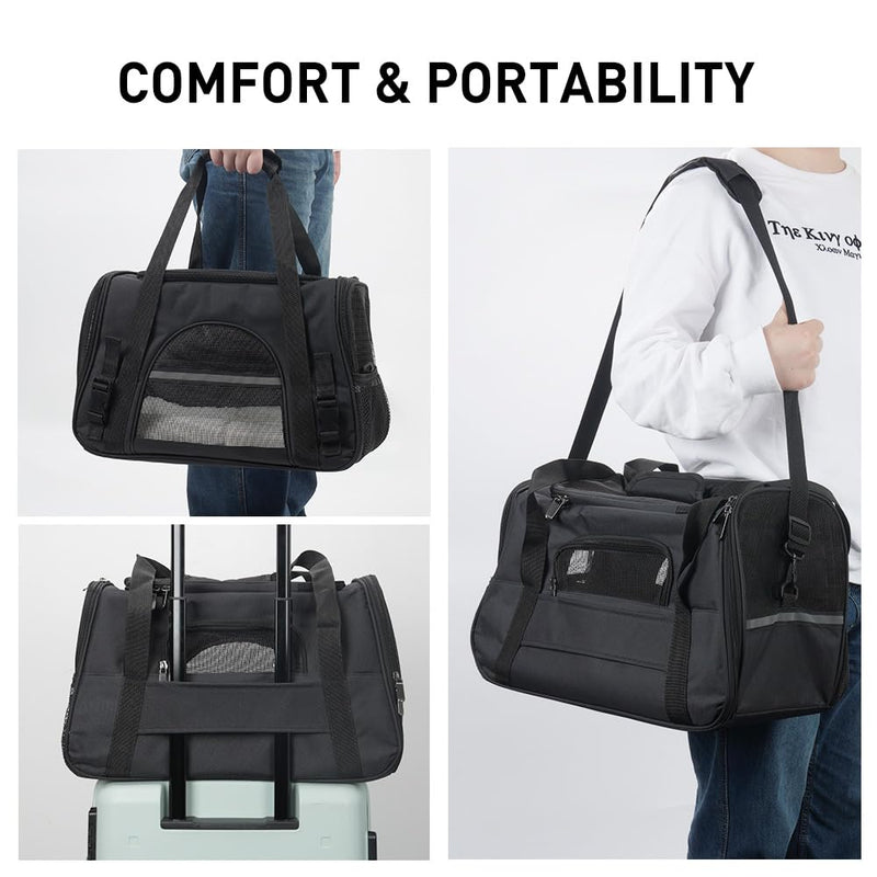 Fancial Airline-Approved cat pet Carrier, Soft-Sided Dog Carrier for Small Dogs, cat Travel Accessories, Ventilated pet Tote Bag - PawsPlanet Australia