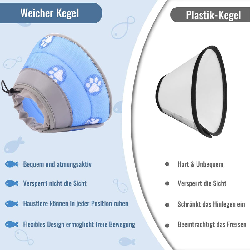 Cat Collar, Foldable Soft Protective Collar, Elizabethan Collar, Adjustable Anti-Leaking Anti Bite Cat Collar, Recovery Collar for Cats