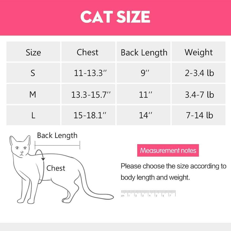 Yeapeeto Cat Recovery Suit 2 Packs After Surgery Bodysuit for Cats, E-Collar Substitute Keep from Licking Abdominal Wounds, Kitten Breathable Clothes, Warm After Shaving (Small) Small Rinbow+Fruit - PawsPlanet Australia