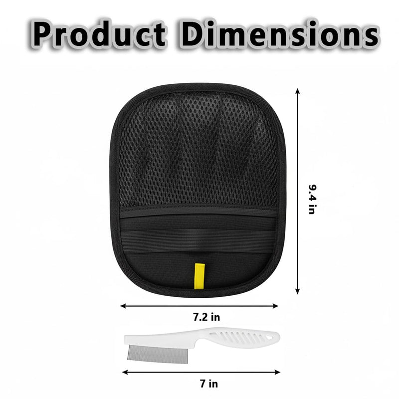 Pet Hair Removal Glove for Dogs & Cats, Five-Finger Electrostatic Glove for Clothes, Couch,Carpets, Car Seat, Individually Wrapped 1 Pack Black, L Five Finger (Large) - PawsPlanet Australia