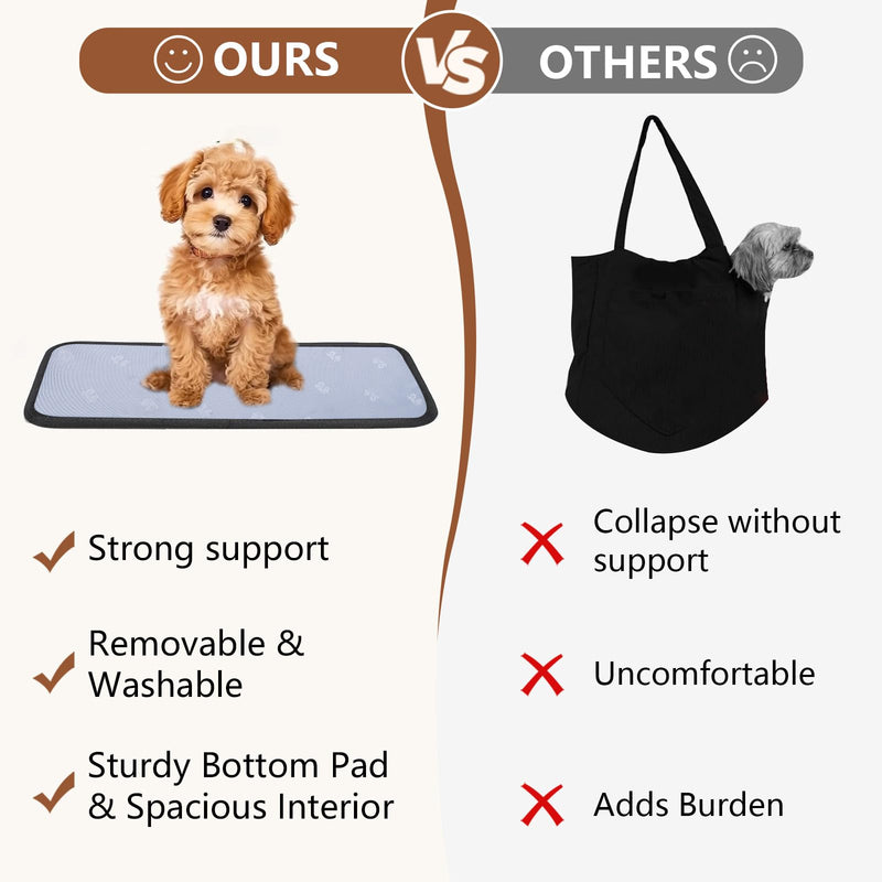 Dog Purse Carrier for Small Dogs, Cats, and Puppies – Soft-Sided Travel Pet Tote Bag with 4 Large Pockets, Foldable, Lightweight, Fits Pets up to 15 lbs, for Travel, Outings (Black) Black - PawsPlanet Australia