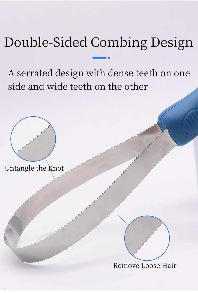 Detachable Plastic-Handled Dog Brush with Expandable Stainless Steel Comb - Dual-Sided Design for Knot Removal and Loose Undercoat Elimination - The Ultimate Grooming Tool for Short-Haired Dogs - PawsPlanet Australia