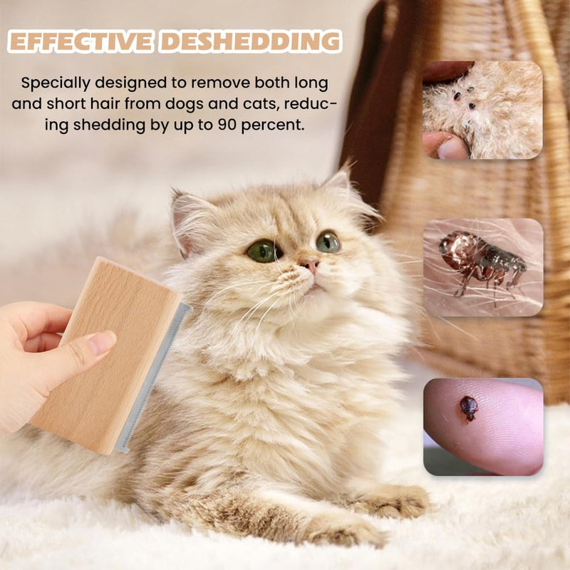 Dog & Cat Deshedding Brush - Pet Hair Removal Tool | Grooming Supplies for Short or Long Hair, Effective Combs for Shedding Control or Coat Cleaning - PawsPlanet Australia