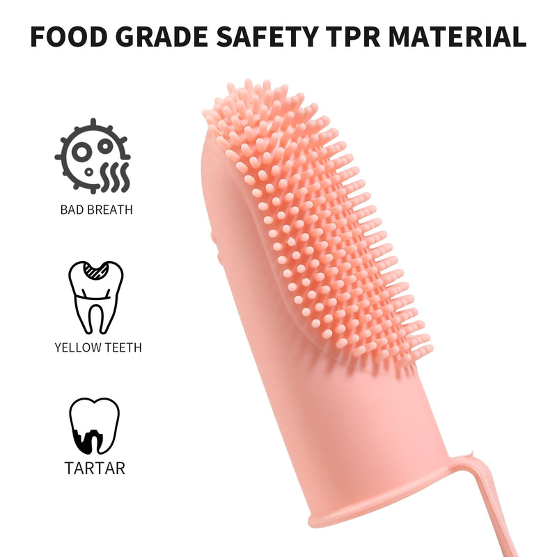 Upgraded Pet Teeth Cleaning Tools Dog Teeth Brushing Set - 360-degree Silicone Toothbrush, Protect Pet Oral Hygiene. Silicone Dog Toothbrush Fingertip. - PawsPlanet Australia