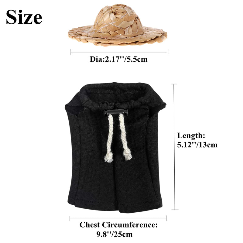 4 Pack Lizard Clothes for Bearded Dragons Straw Hat Set Reptile Apparel Handmade Sleeveless T-Shirt Vest Skin Protection Photo Party for Lizard Bearded Dragon Crested Gecko Chameleon (L, 4 Pack Set) L - PawsPlanet Australia