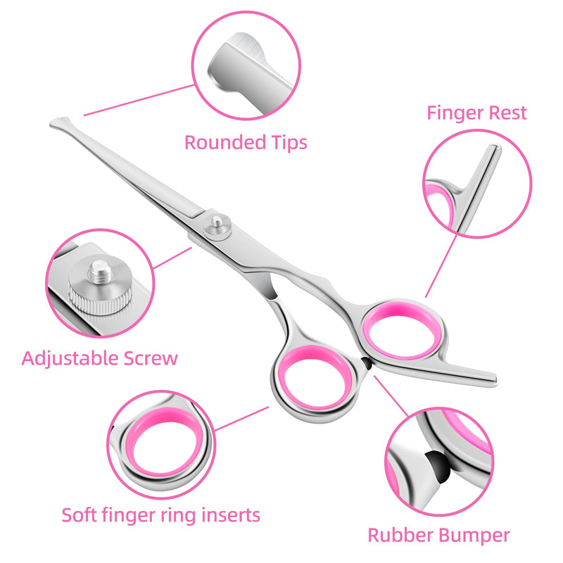 Dog Grooming Scissors Set - Dog Grooming Scissors with Safety Round Tip, 6 in 1 Heavy Duty Pet Grooming Scissor for Dogs, Cats and Other Animals - PawsPlanet Australia