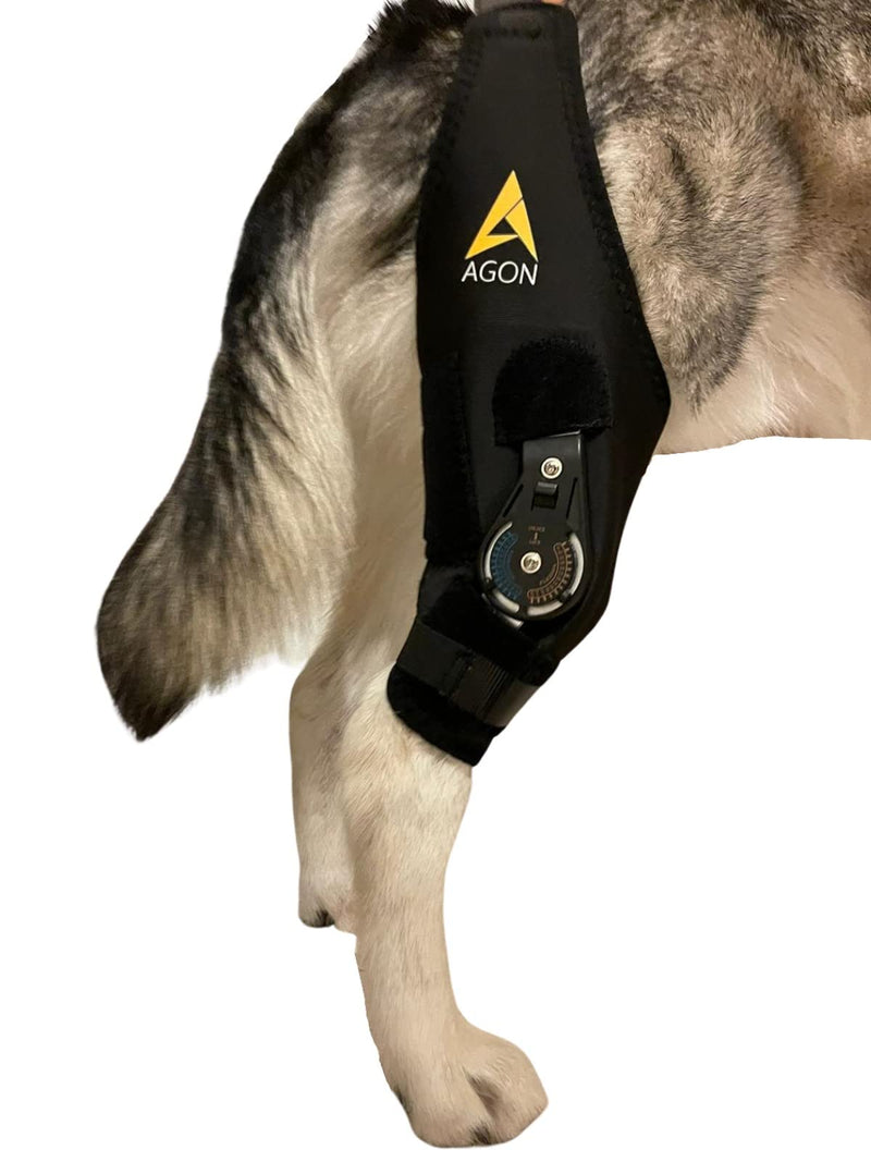 AGON Dog Knee Brace – Professional Knee Support Brace for Dogs with Adjustable Hinge Stabilizer – Premium Neoprene Hip Brace for Knee Support, Dog Recovery, and Joint Support (Right Leg, Medium) Right