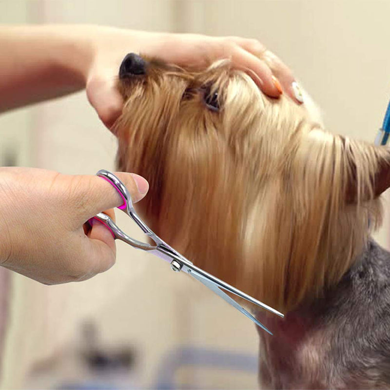 Dog Straight Scissors, 6" Dog Grooming Shear Stainless Steel Puppy Cat Hair Cutting Trimming Shears for Dog Grooming Family Use - PawsPlanet Australia
